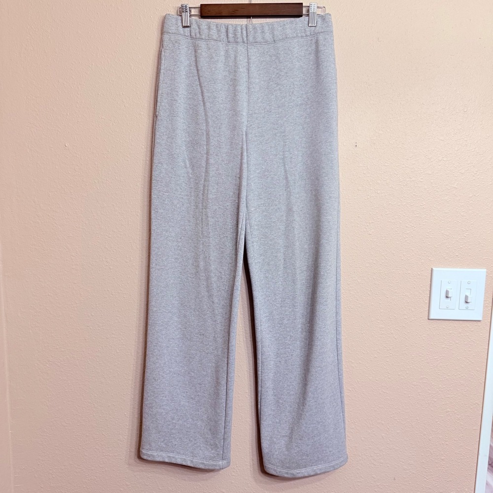 Orvis Women Gray Wide Leg Lounge Pants High Rise Cotton Blend Sweatpants Small